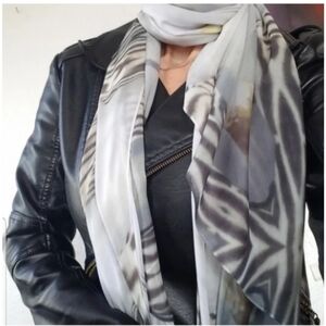 Elegant Gray and Yellow Zebrafish Oversized Scarf